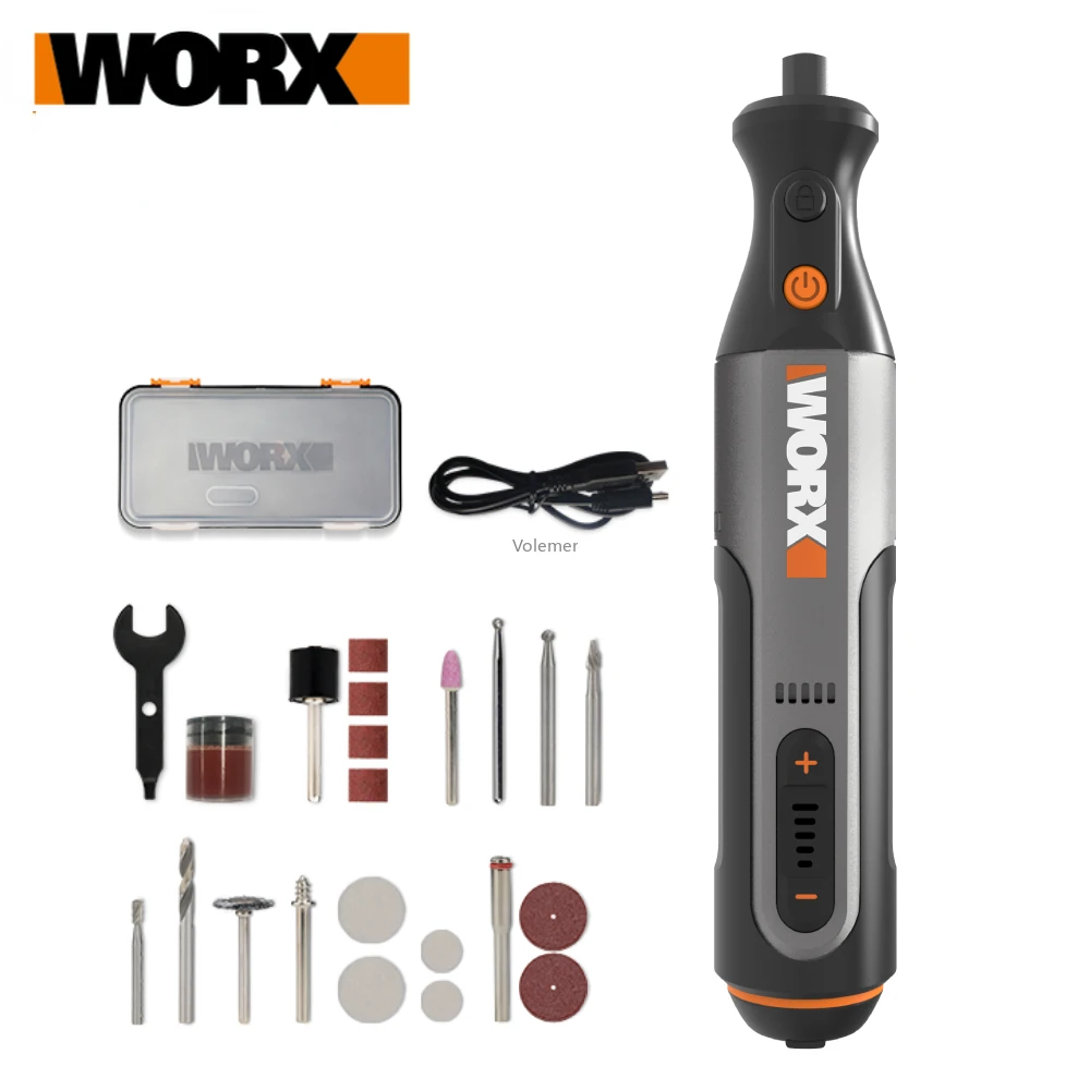 

New Worx 4V/8V Rotary Tool USB Charger WX106/WX750 Cordless Mini Engraving Grinding Polishing Variable Speed Power Tools+ACC