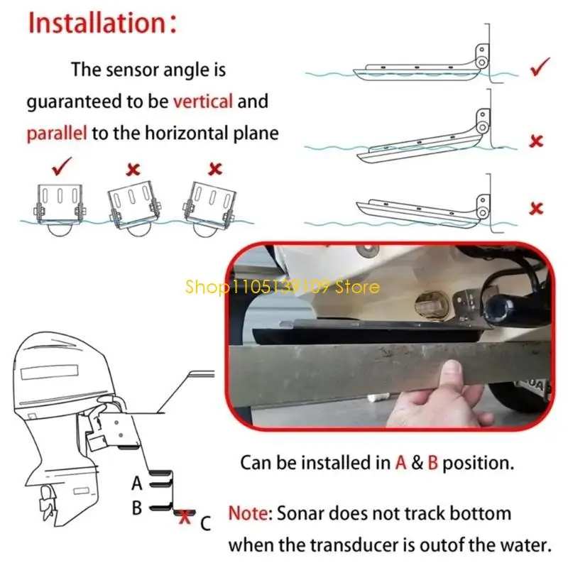 Transducer Bracket 000-10874-001 Shockproof Strong Structure Skimmer Transom Mount Stable Support Compatible for LSS-2