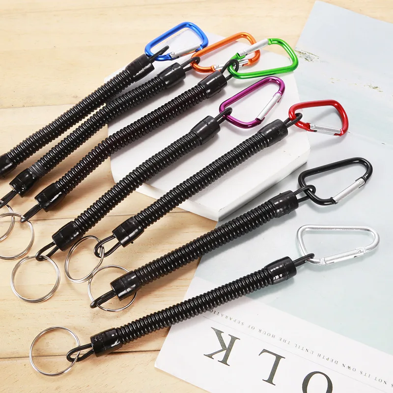 10Pcs Mountain Climbing Buckle Anti-loss Spring Rope Lure Fishing Gear Fishing Accessories Fishing Rod Anti-loss Rope
