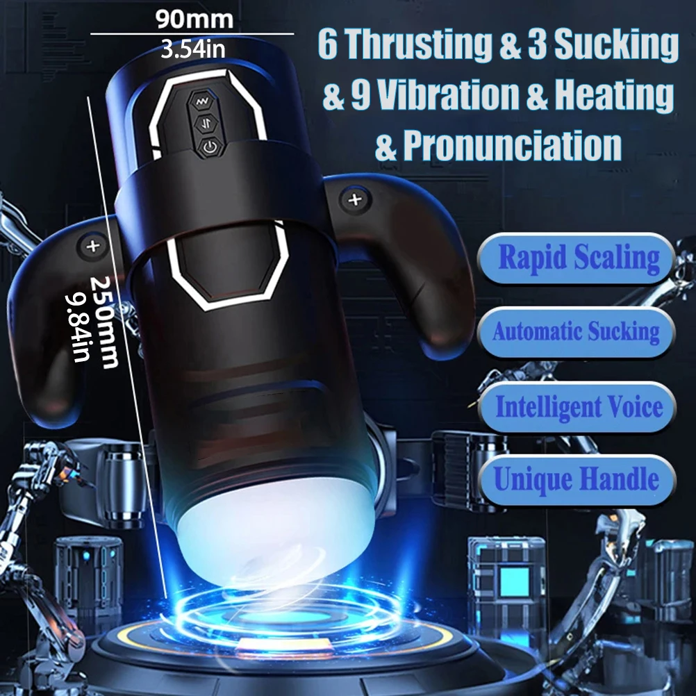 Automatic Thrusting Sucking Male Masturbator Powerful Vibration Heating Masturbation Cup Pocket Pussy Gamepad Sex Toys for Men