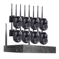 8 Channel NVR Wifi Outdoor 3MP AI Track PTZ IP Dome Camera Security System Video Surveillance Kit 8CH Wireless CCTV System OEM