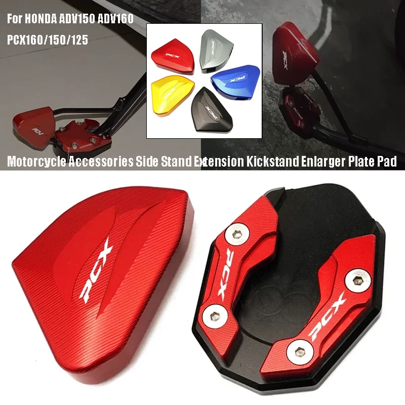 Aksesoris Motor Untuk Honda PCX125 PCX150 PCX160 PCX 125/150/160 CNC Side Stand Extension Kickstand Enlarger Plate Pad