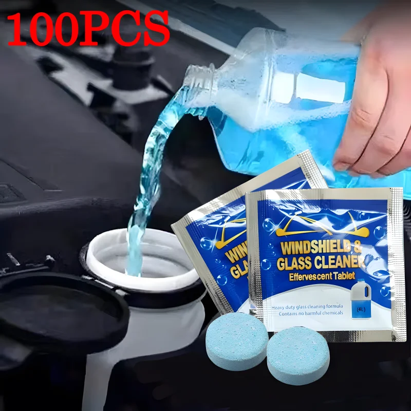

Car Windshield Washer Fluid Concentrated Tablets Solid Effervescent Wiper Tablet for Car Room Kitchen Window Glass Cleaning
