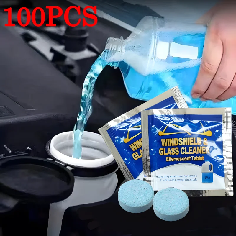 Car Windshield Washer Fluid Concentrated Tablets Solid Effervescent Wiper Tablet for Car Room Kitchen Window Glass Cleaning