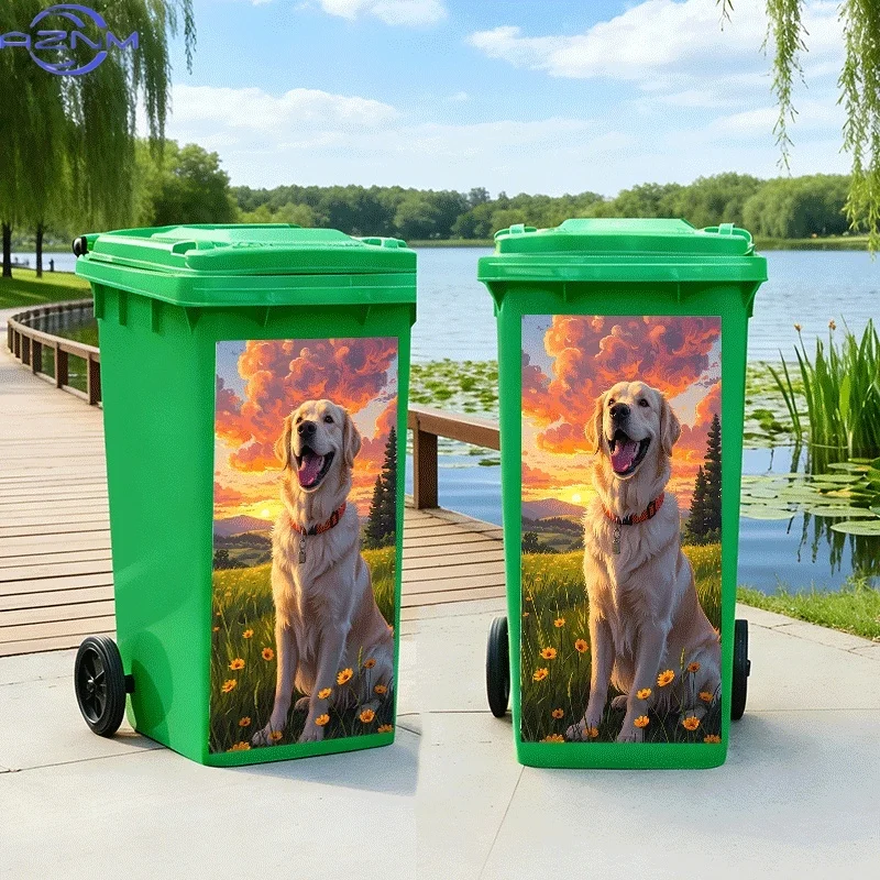 2D Flat Printing 1pc Trash Can Sticker 
