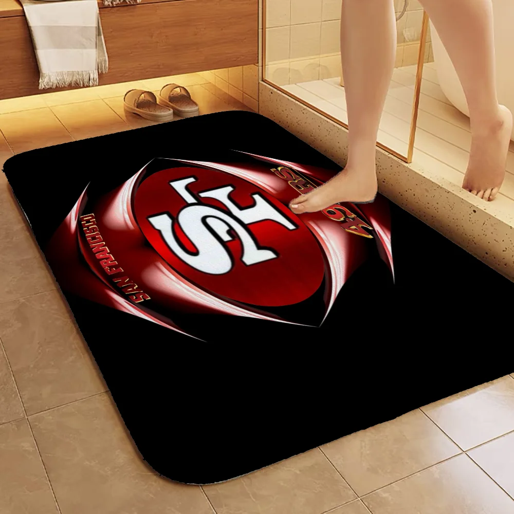 Floor Mats S-San Francisco 49ers Bathroom Mat Aesthetic Room Decoration Carpets for Bedroom Doormat Entrance Door Customized