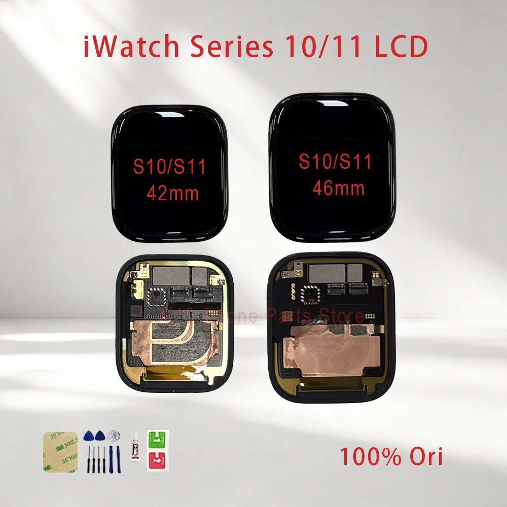 42mm 46mm LCD Touch Screen Digitizer For iWatch Series 10/11 S10/S11 Display With Tape & Repair Tools