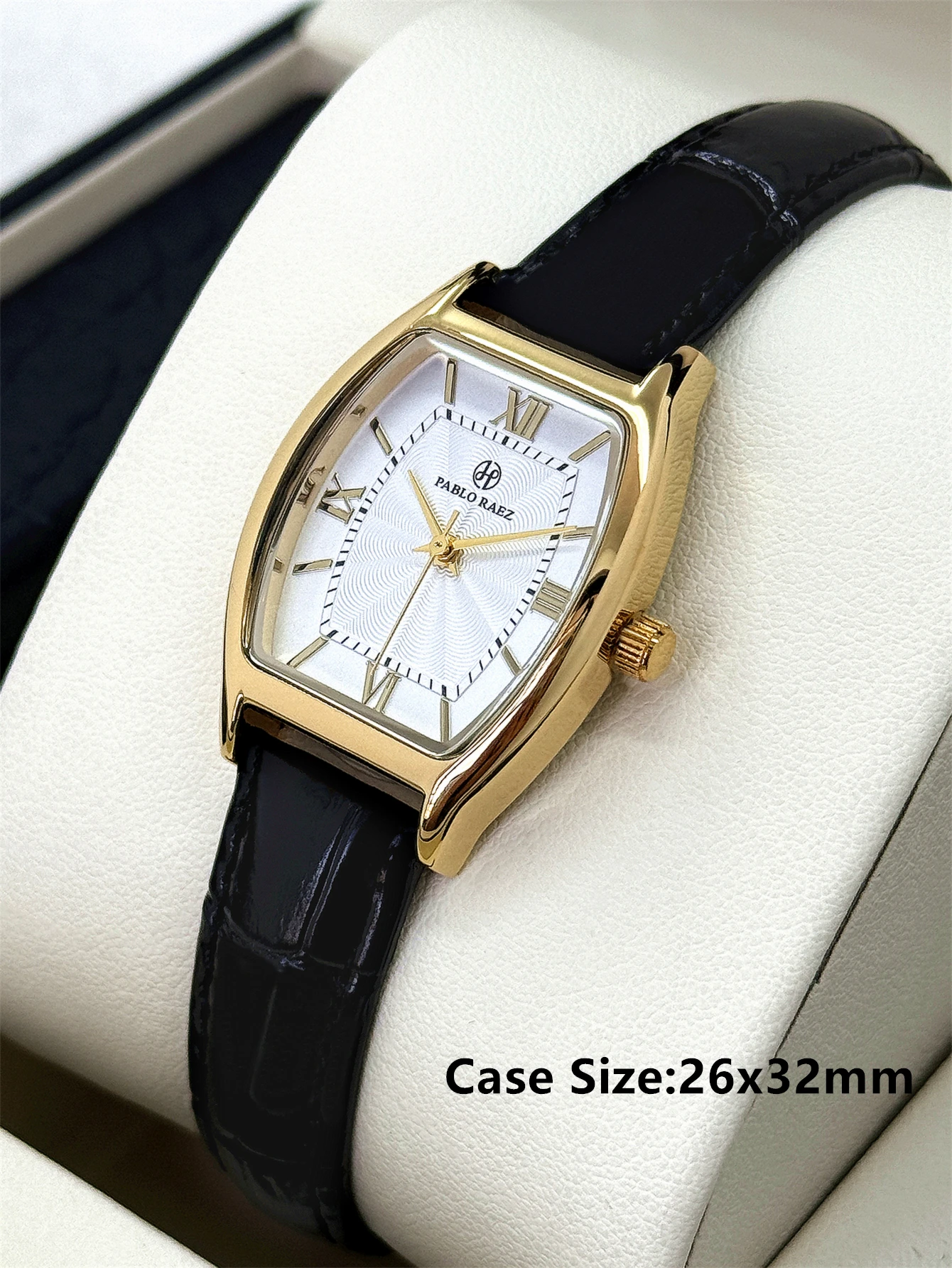 PABLO RAEZ Real Photos Brand Women's Watch Fashion Small Arabic Quartz Watches Leather Band Wristwatches Gift +Box