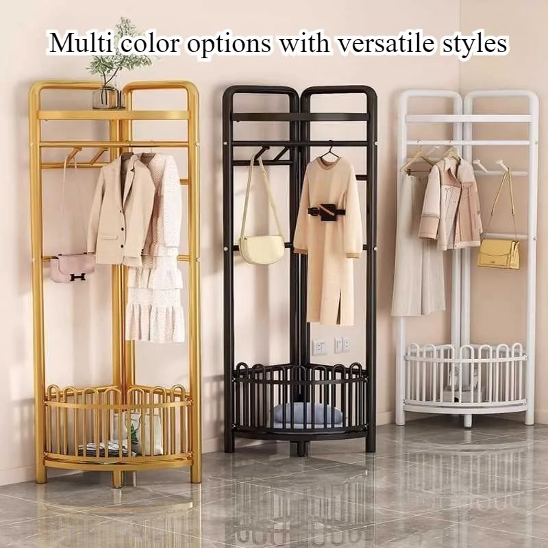 Storage against the wall Corner wardrobe drying hat rack Household bedroom Corner hanging hanger Corner floor carbon