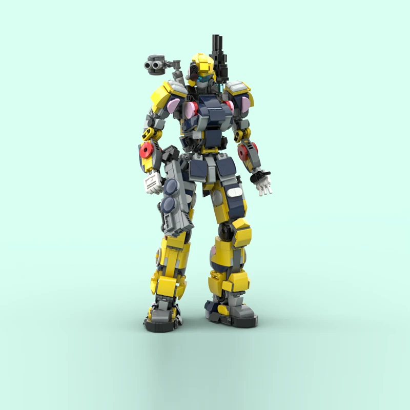 Armored Combat Mecha Model MOC Building Bricks War Equipment Modular Technology Gifts Holiday Assemble Children Toys Suit