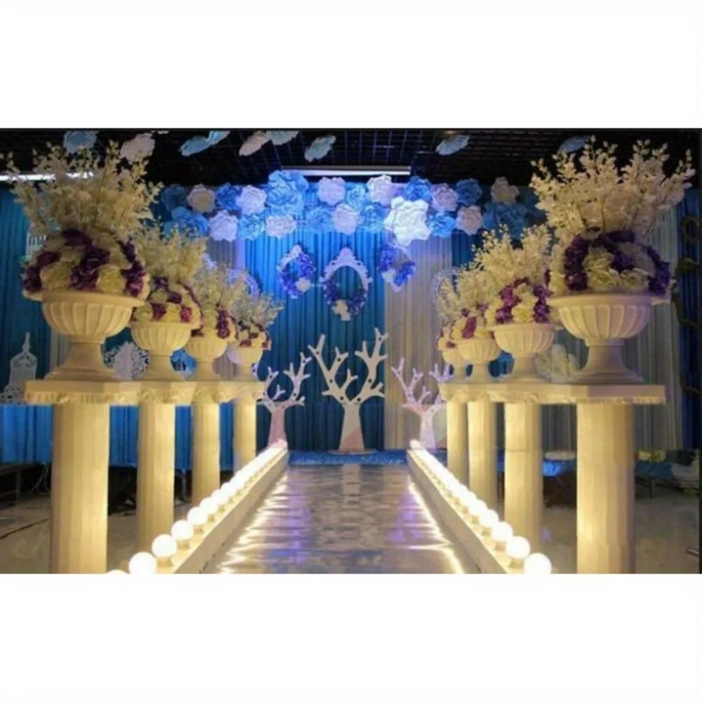 4 ホワイト 34 インチ調整可能なローマ柱植物台座スタンド パーティー デコレーション