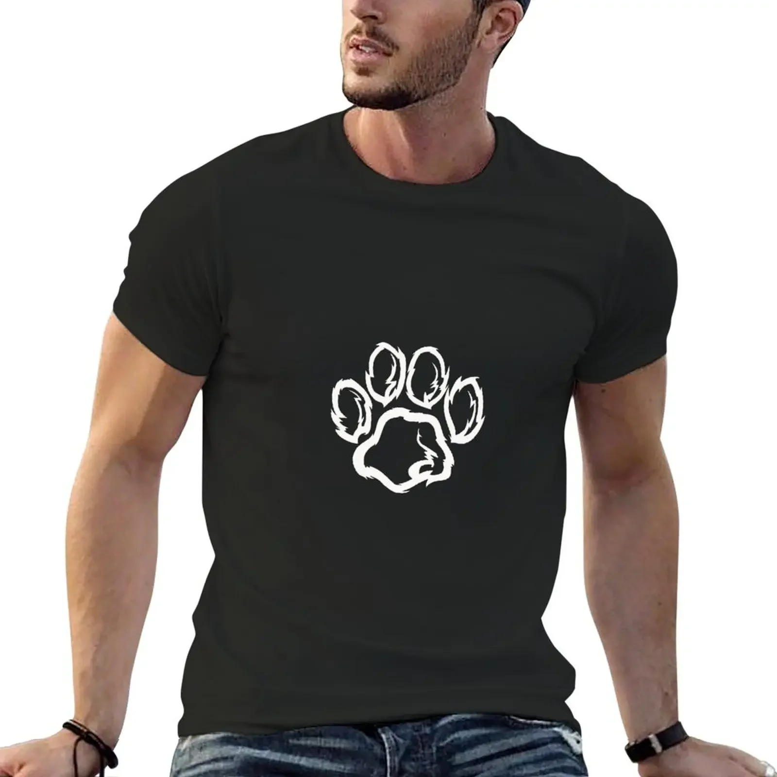 

Furry Animal Paw Print T-Shirt sweat summer clothes anime t shirts plus size clothes t shirts for men graphic