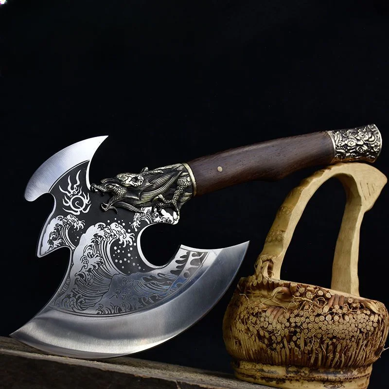 

Home Gardening Axe, One Piece Forging Wild Boar Axe, Home Chopping Bone Knife, Gardening Battle Axe