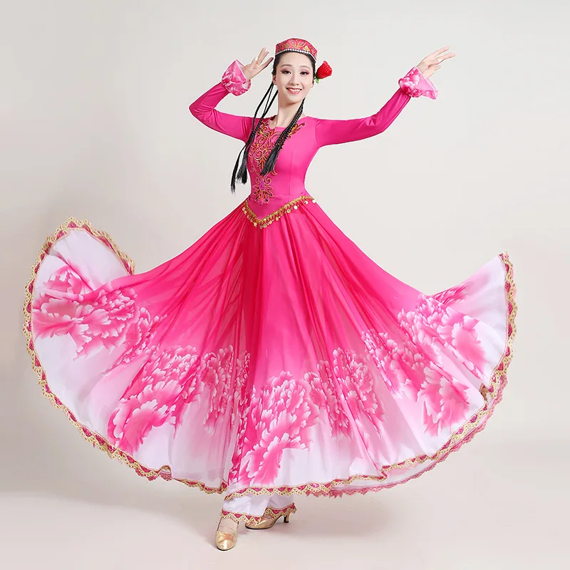 Xinjiang Dance Performance Costume Big Swing Skirt Female Art Exam New Adult Ethnic Style Performance Costume Uyghur