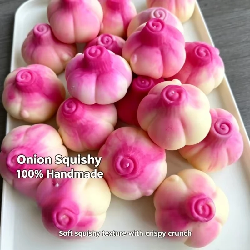 Onion Shaped Squishy Crunch Squeeze Toy, Round Block Filled Stress Relief Toy, Non-Resilient Fidget Sensory Toy, Creative Gift view 3