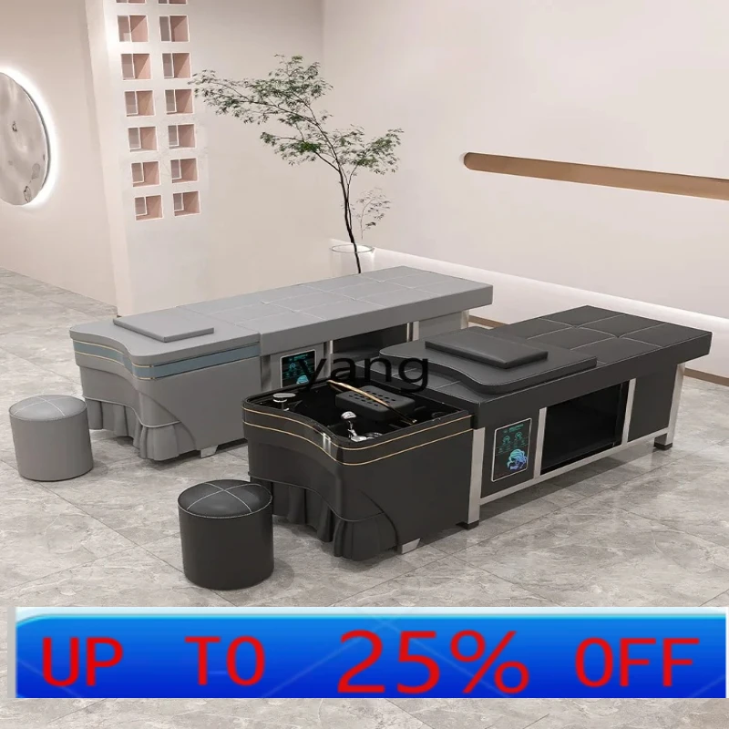 

LHH high-end ceramic basin water circulation fumigation head treatment integrated hair salon shampoo bed