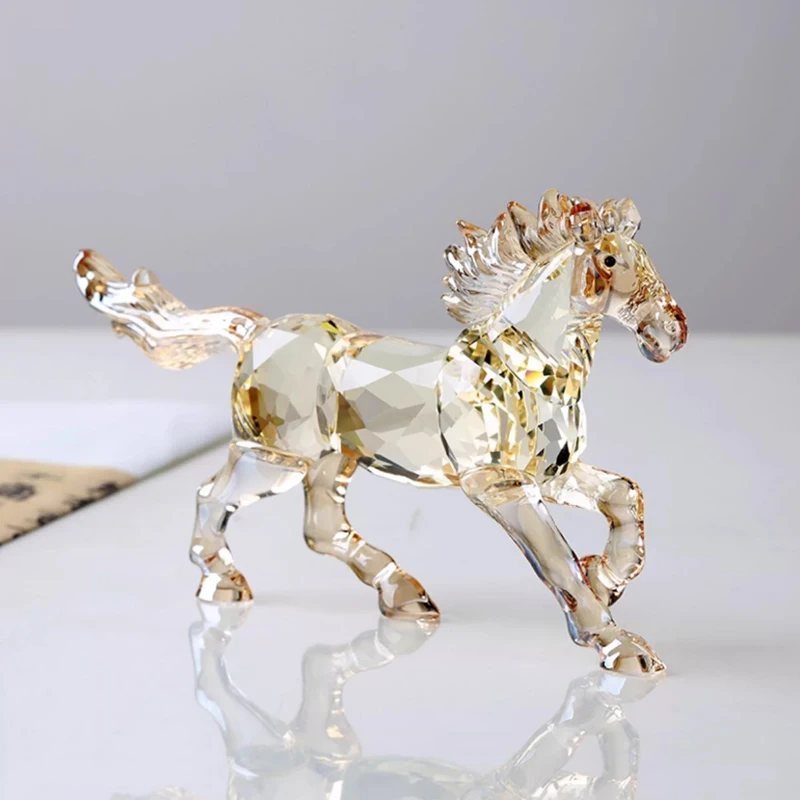 Nordic Crystal Horse Statue,Animal model Ornament,Crafts Sculpture,Office Study Desktop Decoration,Creative Art Gifts,Room Decor