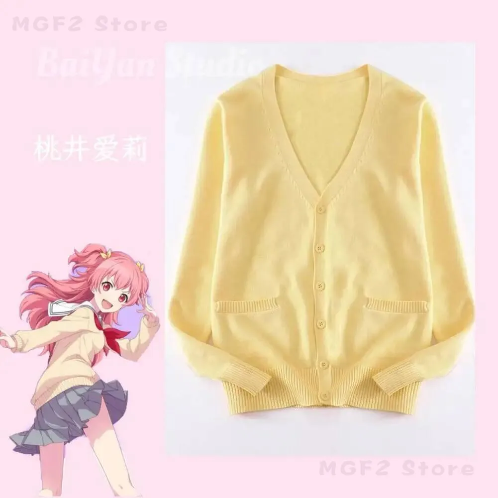 

Вязаный кардиган-куртка для косплея в стиле аниме Момои Айри, весенне-осенняя коллекция 2026 года, для девочек, на Хэллоуин, повседневный подарок