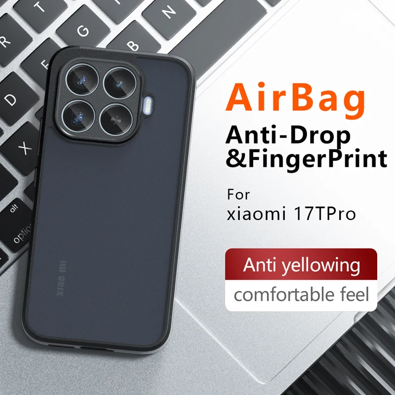 Für Xiaomi 17T Pro Hülle Stoßfest Mattierte Hautgefühl-Optik PC+TPU Anti-Fingerabdruck Transparente Abdeckung Für Xiaomi Mi 17T