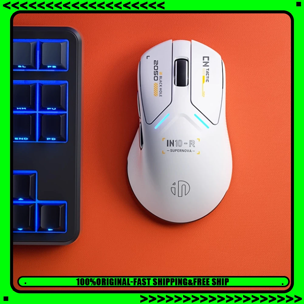 

Беспроводная мышь INPHIC IN10R, трехрежимная мышь PAW3395, беспроводная, 8000 Гц, скорость отгрузки, легкие игровые мыши, геймерские аксессуары, 1 шт.