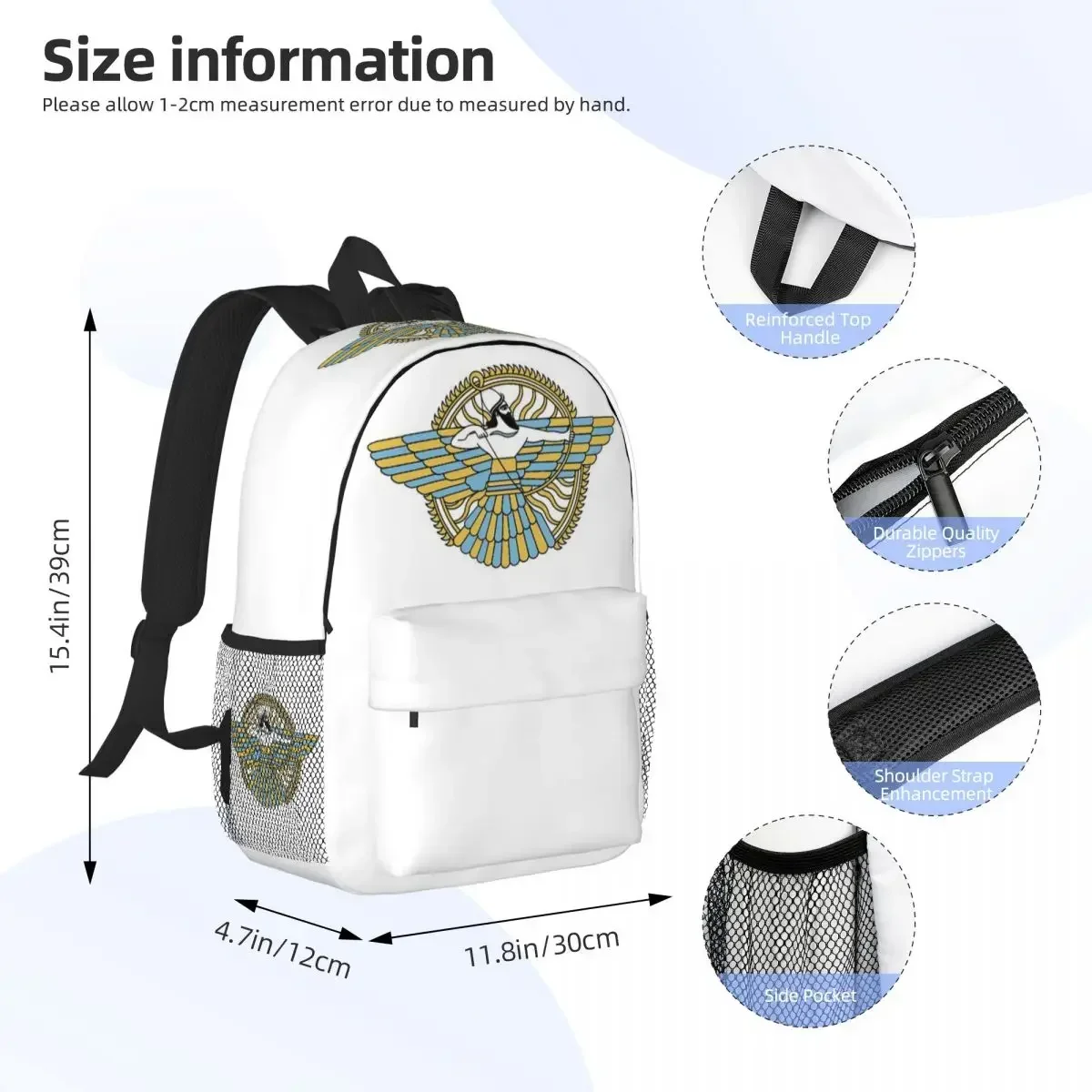 حقيبة ظهر The Assyrian King Assyrian Empire رائجة البيع Daypack للأولاد والبنات حقيبة كتب حقائب كتف للرجال والنساء والأطفال حقيبة مدرسية