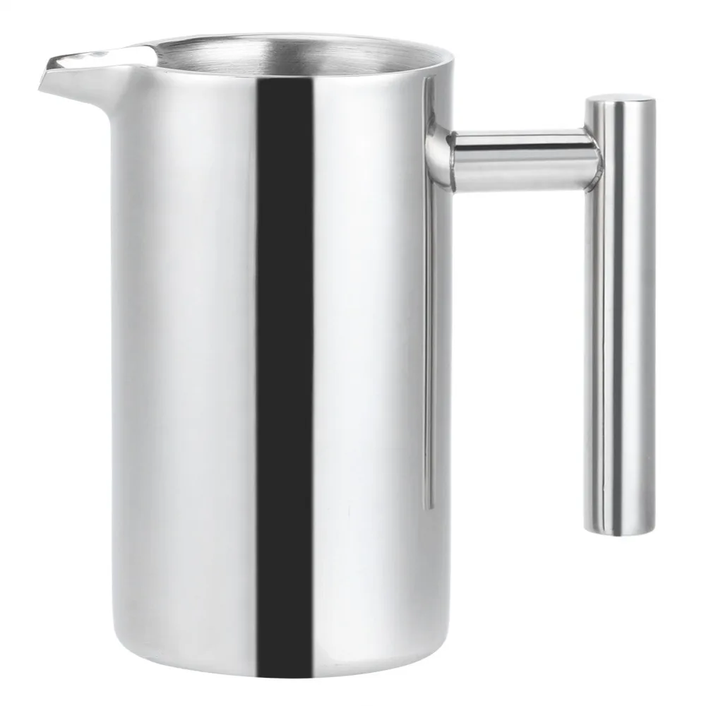 350ml/12oz French Press Coffee Maker Double Wall Insulated Triple Filtration System Coffee Tea Kettle 304 Stainless Steel