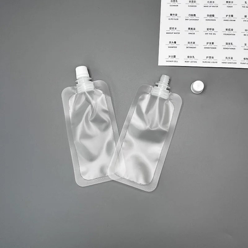 100pcs 20ml Travel Storage Bag Spout Pouches Sealed Transparent Small Sample Bags for Body Hand Cream Lotion Shampoo