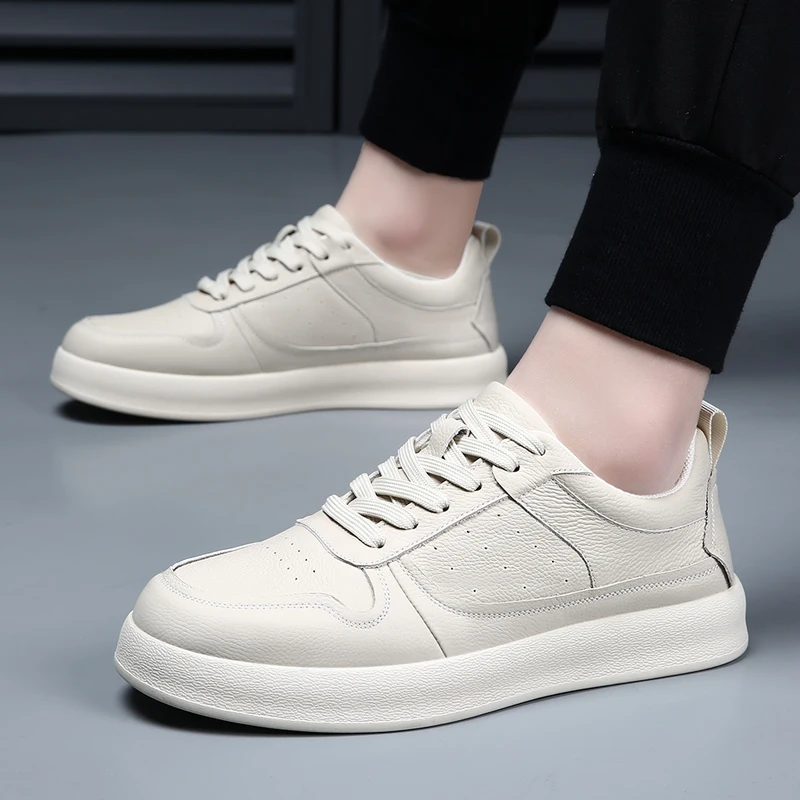 

DIMANYU Men's Sneakers 2026 New Genuine Leather Mesh Breathable Casual Sneakers Shoes Men's Lace-Up Driving and Travel Shoes Men