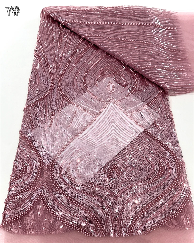 الأفريقي الفرنسي شبكة الدانتيل الخرز النسيج الفاخرة النيجيري صافي الدانتيل مع الترتر فساتين الزفاف للنساء جودة عالية 5 ياردة