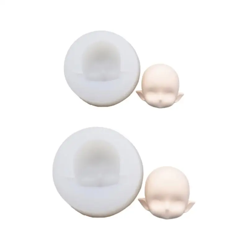 

Human Face Mold OB11 Soft Ceramic Version Happy Closed Eyes Light Clay Fondant Silicone Mold 4.5cm 6cm
