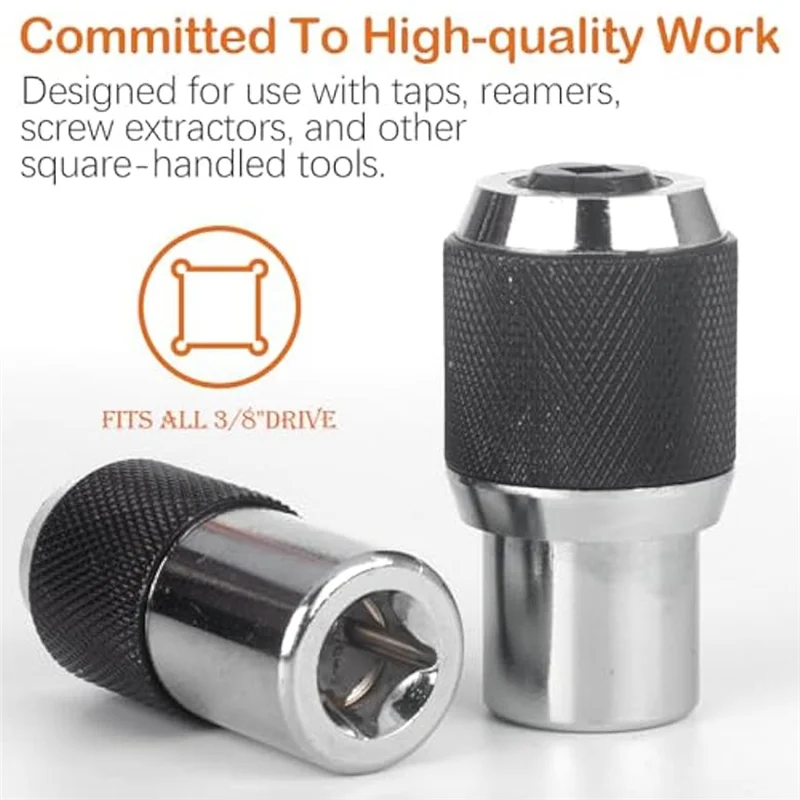 A55F-2PCS Tap Socket Set, Extraction Tool With Adjustable Jaws, Suitable For Taps, Reamers, Screw Extractors