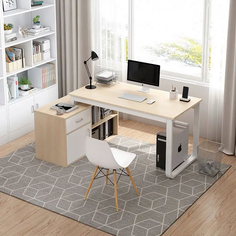 Desktop corner single L-shaped simple modern office desk and chair combination