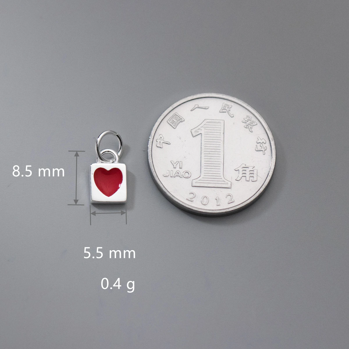 100% Real Sterling 925 Silver Accaccessories Simple Red Charm Pendant For Bracelets and Necklaces Key Chain Diy Material