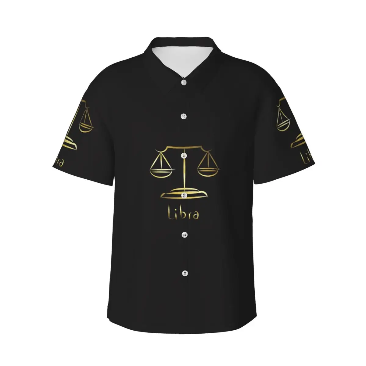 

Золотые весы правосудия Логотип Юрист Юридическая вечеринка Мужские рубашки Гавайская рубашка с коротким рукавом Модные топы на пуговицах для летнего пляжа