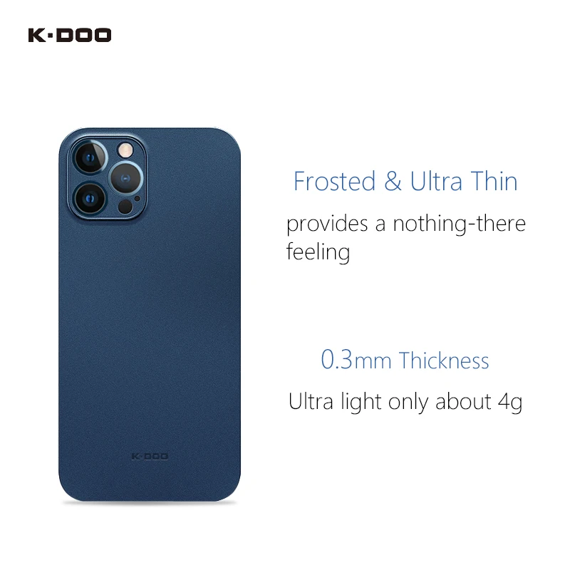 K-Doo 0.3mm Thickness Air Skin Ultra Slim Case for iPhone 13 Pro Max 12 mini 12 Pro 12 Pro Max Super Thin Phone Protection Cover