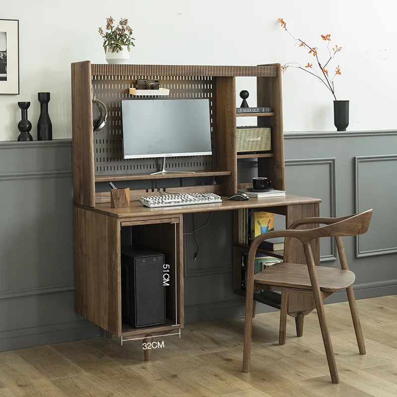 مكتب لوح بفتحة من الخشب الصلب الاسكندنافي، رف كتب متكامل لتخزين غرفة النوم المنزلية، شقة صغيرة