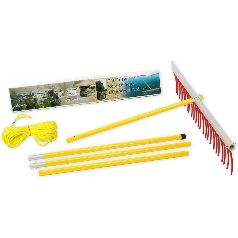 

Weed Raker Heavy Duty Aluminum Maintenance Tool, Lake Aquatic Landscaping Weed Removal Rake for Shoreline or Beach, Light
