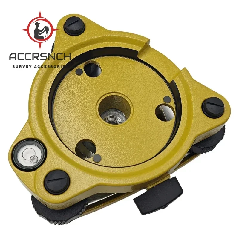 

ACCR High Quality Yellow Three-jaw Tribrach Without Optical Plummet with Level Bubble 5/8” Base Screw for Total Survey Station