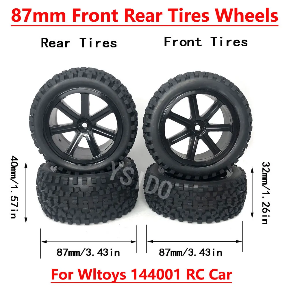 4PCS YSIDO 87mm Front Rear RC Car Tires Wheels For Redcat HPI HSP Traxxas ZD Racing RC 1/10 Off Road Buggy Car