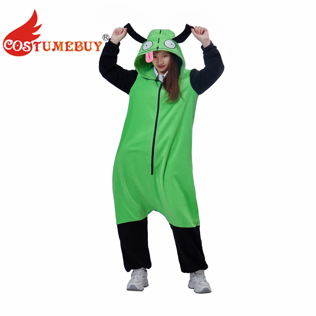 CostumeBuy Invader Zim Cosplay Kostüm Gir Onesie Invader Zim Kostüm Tier Onesie Pyjamas Alien Kostüm für Halloween Party