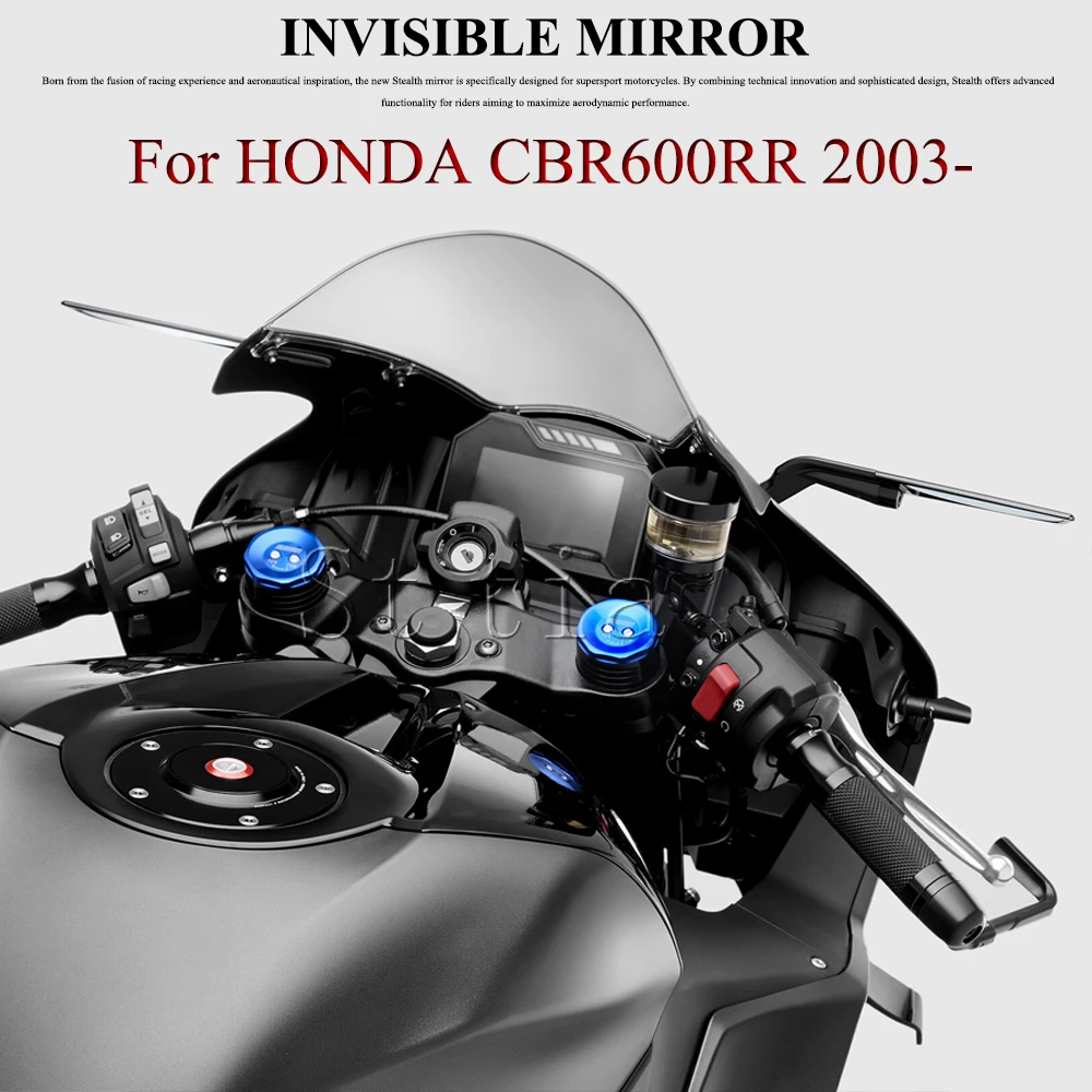 For Honda CBR600RR CBR 600 RR 2003-2026 CBR600 RR CNC Motorcycle Mirror Modified Wind Wing Adjustable Rotating Rearview Mirror