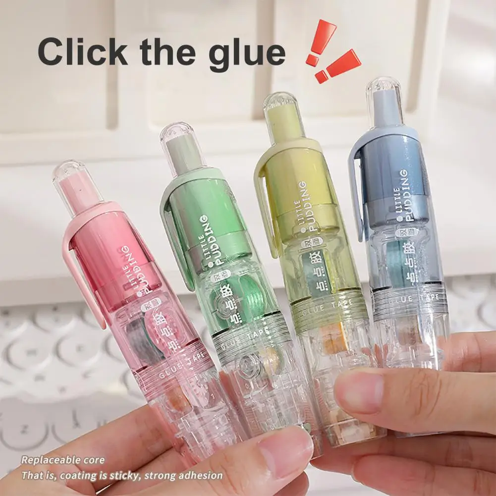 1/4Pcs Double-Sided Adhesive Tape Correction Tape with 4 Replaceable Glue Roller Scrapbook Card Making Correction Tape Pen