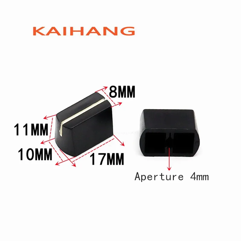 KHXC 10PCS 17X10X11MM Mixing fader cap straight slide Potentiometer push rod cap  volume push key cap inner hole 4MM