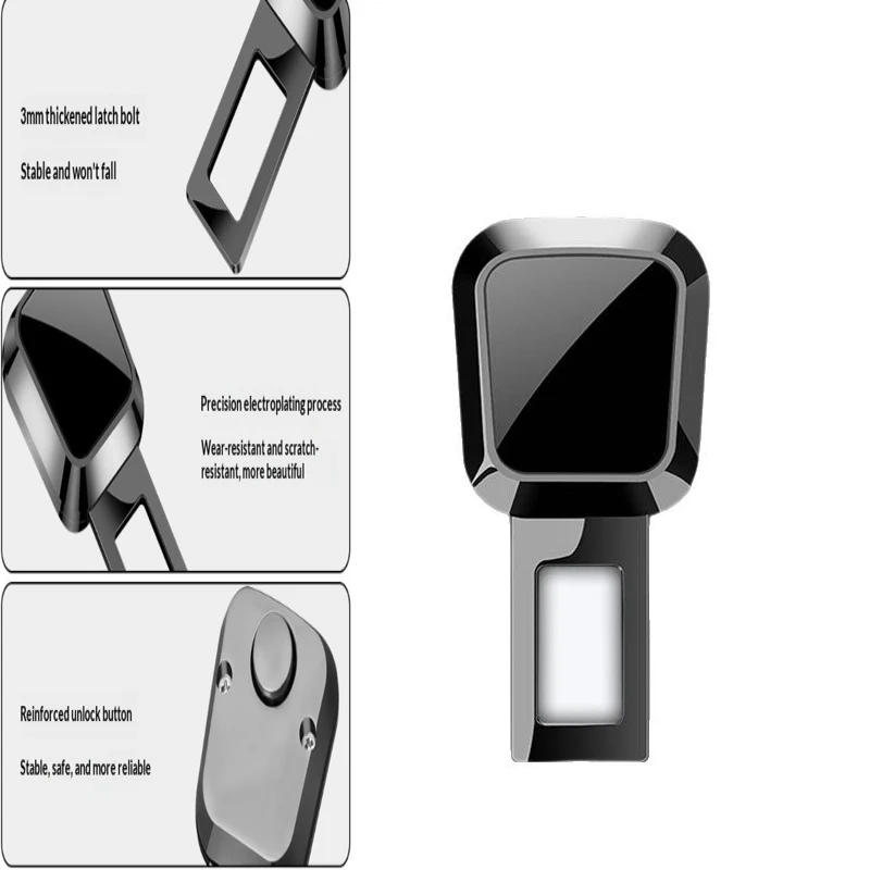 

Car Safety Belt Buckle Extension Clip Seat Belt Buckle Zinc Alloy Socket Plug Extender One Button To Release Insert Socket