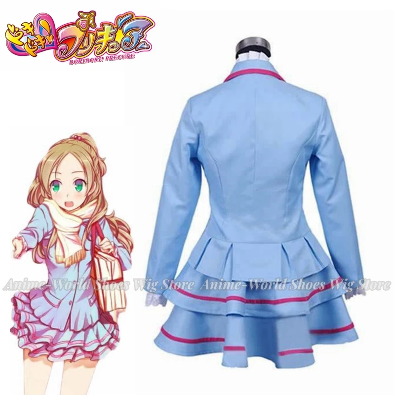 《Custom Size》Fresh Pretty Cure! Minamino Kanade Cosplay Costume Wig Coat+Skirt Custom size