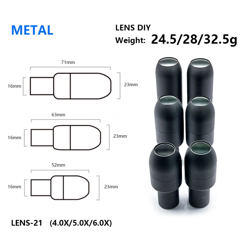 Ginghealy Kepler 4X5X6X A+Optical Metal Lens Metal Tube Manufacturing TTL Loupes Metal Tube Large Depth of Field Clear Vision