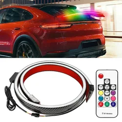 120CM Car Trunk Tail Brake Lights 12V Universal Multicolour Flow Strips Brake Turn Signal Lamps Additional Stop Lamp Accessories