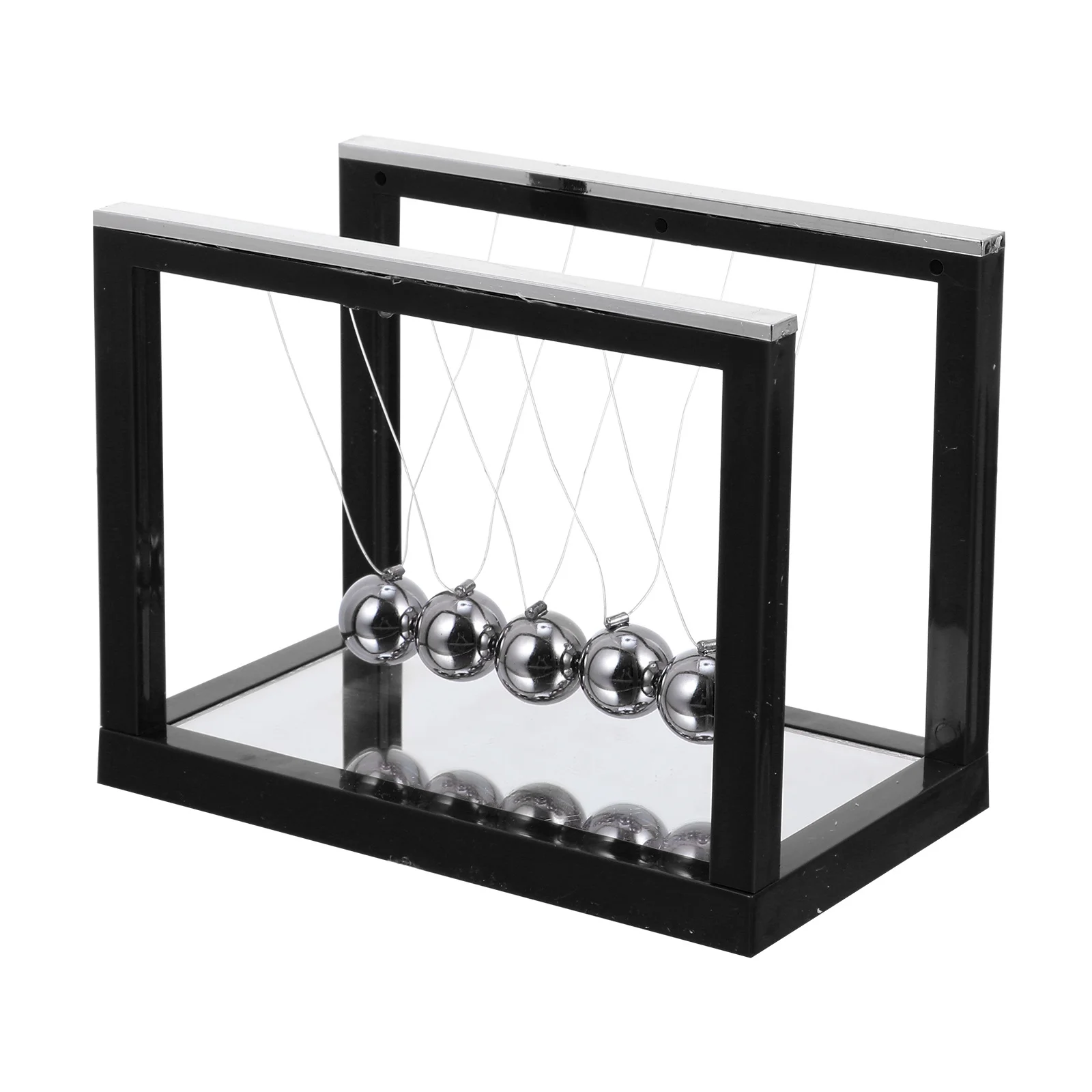 Mirror Newton's Cradle Balance Balls Scientific Desk Decoration for Stress Relief Pendulum Ball Physics Science Teaching Tool