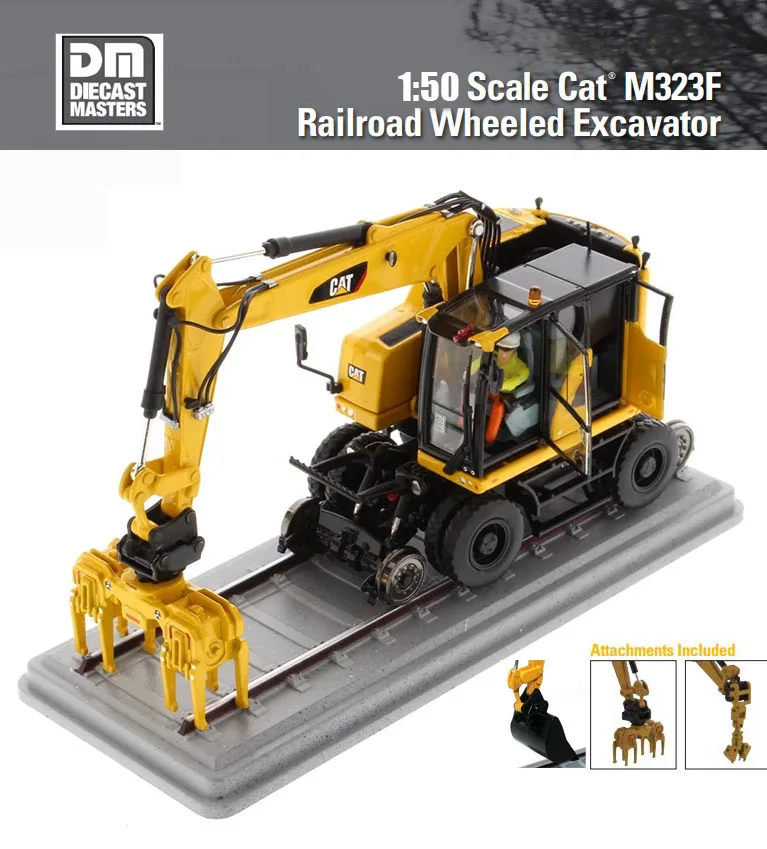 

НОВЫЙ железнодорожный колесный экскаватор CAT M323F 1/50 от Diecast Masters 85661 для коллекционного подарка