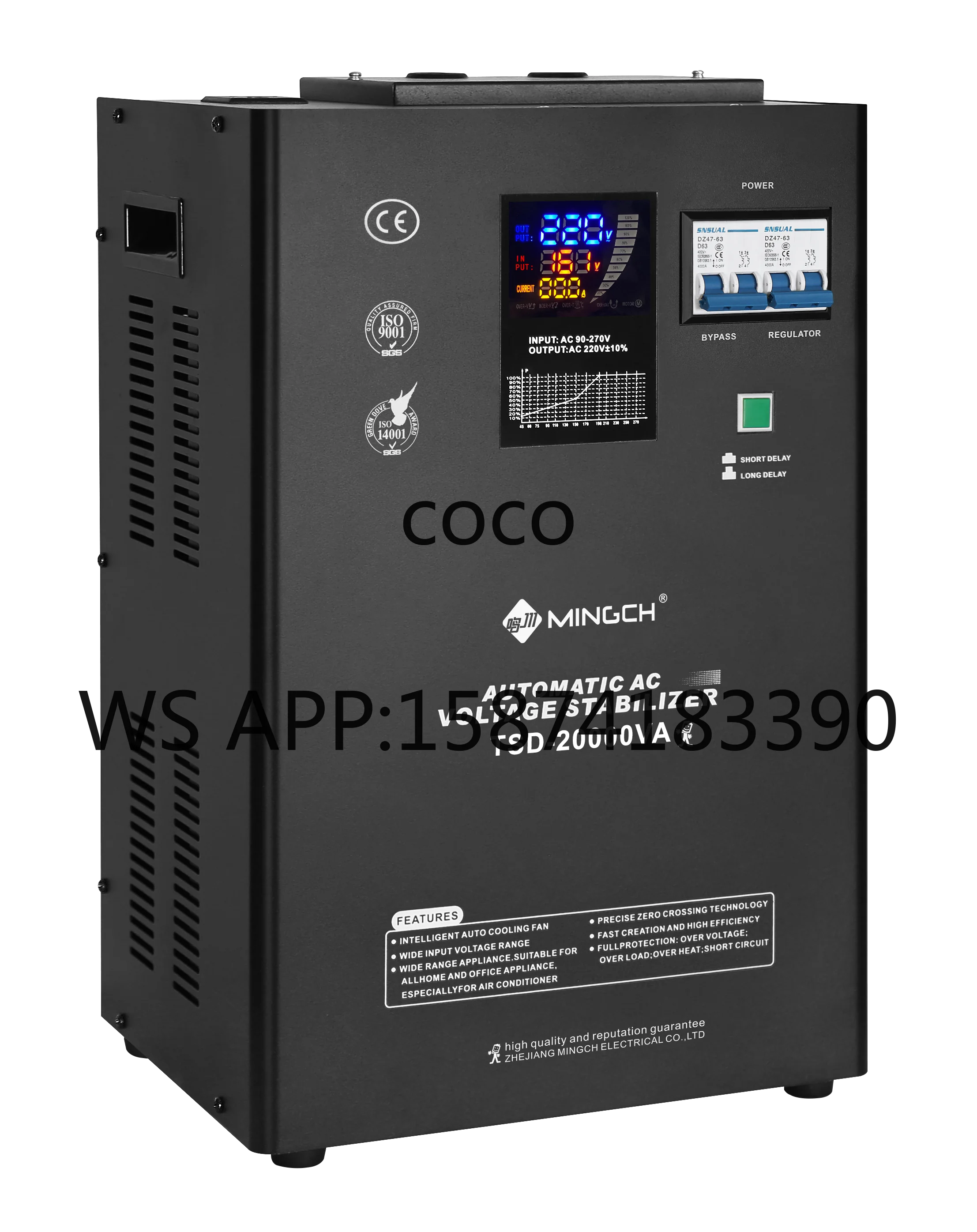 20kVA 30kVA Single Phase AVR Automatic Voltage Regulator, 220V-240V Wall Mount Type